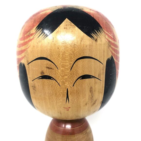 Japanese Wooden Kokeshi Doll Artist Signed Vintage Handpainted Folk Art 12" Tall - Picture 2 of 12